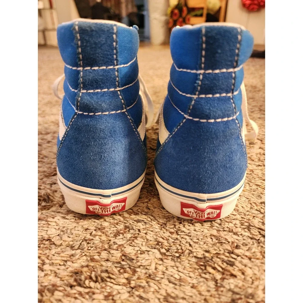 Vans Sk8-Hi High Top Classic Blue White Sneakers Men 5.5 Women 7 500714